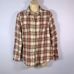 Old navy 90’s Y2K vintage womens button down double breast plaid flannel red
